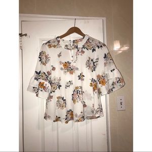 White floral blouse